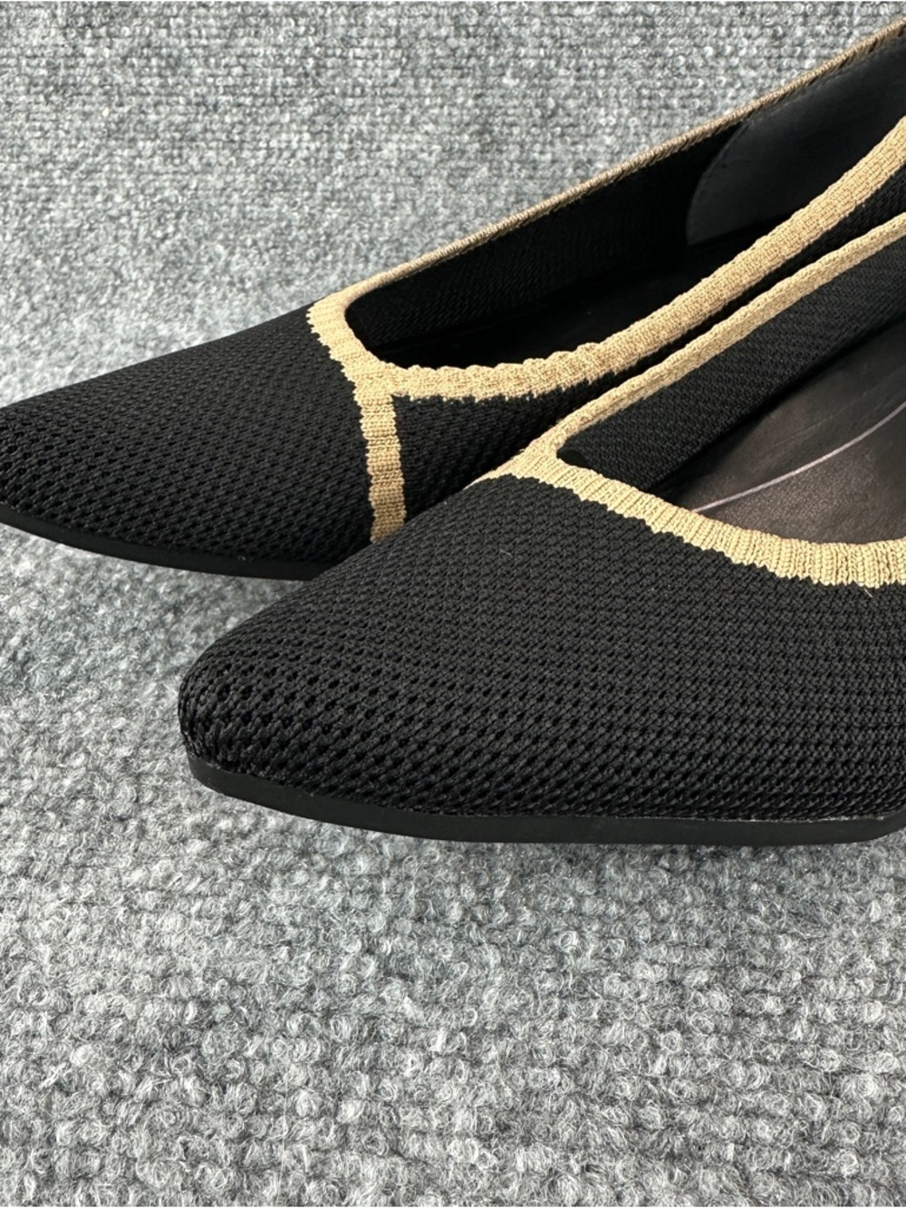Vionic Black Dahlia Pointed Toe Flats Women's 9.5 Knit Comfort Arch Support - Picture 7 of 15